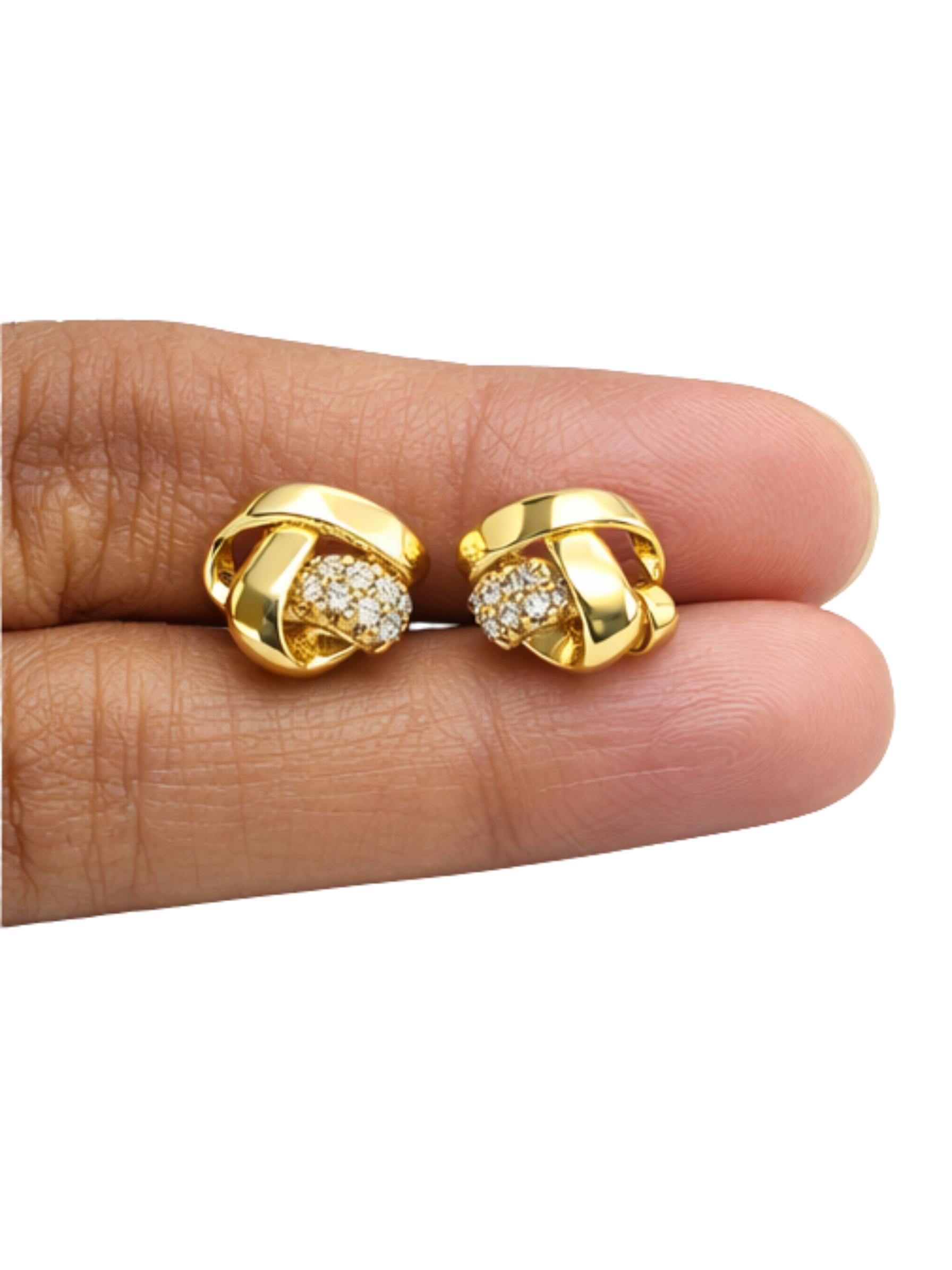 Elegante Zirkonia Ohrstecker – Gold / Silber