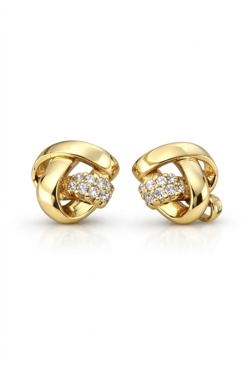 Elegante Zirkonia Ohrstecker – Gold / Silber