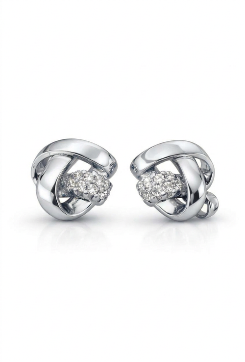 Elegante Zirkonia Ohrstecker – Gold / Silber
